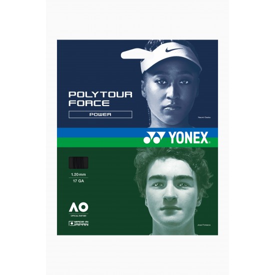 SET DE CORDA YONEX POLYTOUR FORCE 1.25 - PRETO SET DE CORDA YONEX POLYTOUR FORCE 1.25 - PRETO